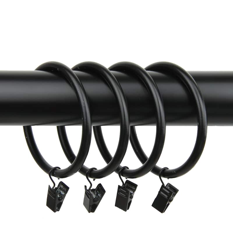 InStyleDesign 10 Heavy Duty Curtain Rings 2-1/2 inch - n/a - Black Finish - Black