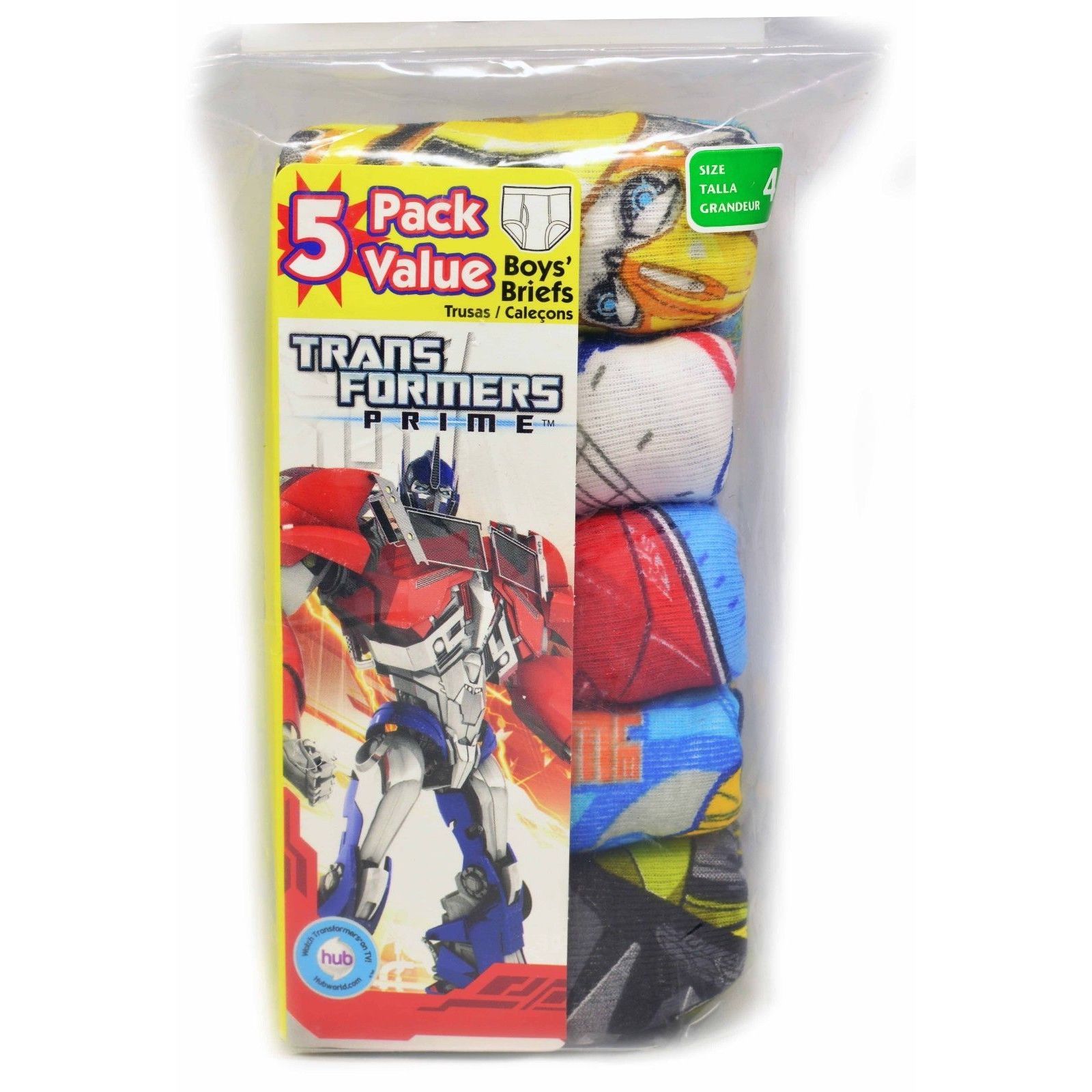 Fruit of the Loom Boys Little Boys Transformer Prime Brief Pack of 5