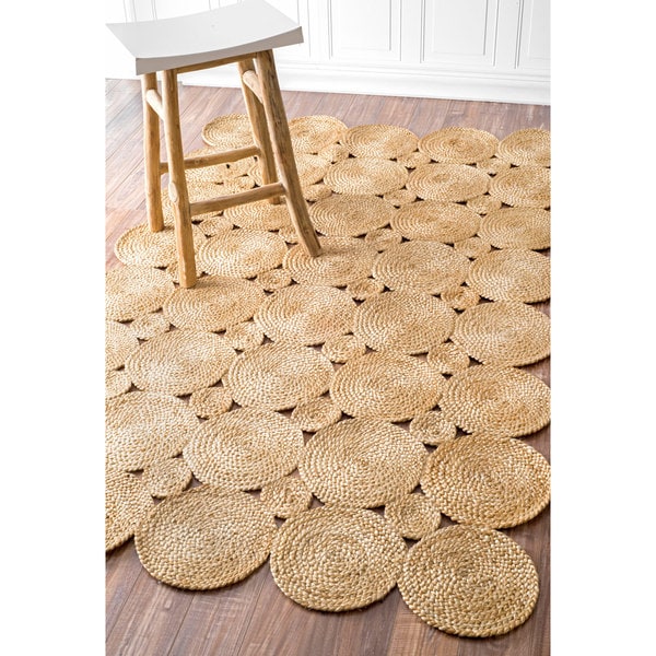 nuLOOM Alexa Eco Natural Fiber Braided Reversible Circles Jute Rug (5