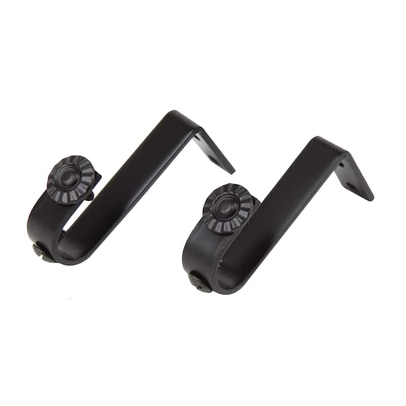 InStyleDesign Pair of Ceiling Brackets for 3/4 inch Rod - n/a - Black Finish - Black
