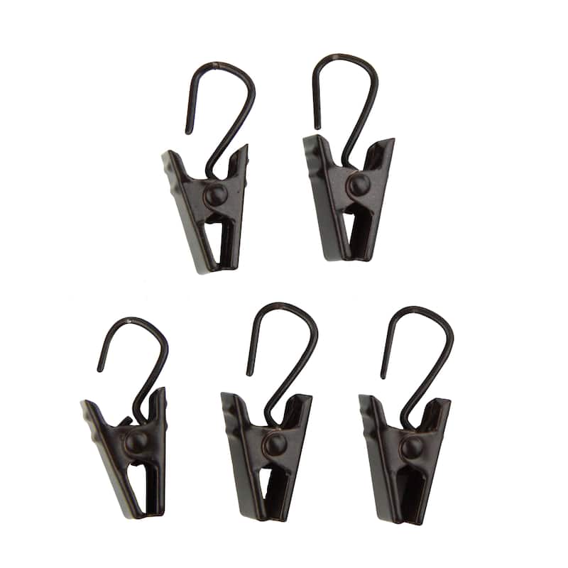 InStyleDesign Clips with Hooks (Set of 24) - n/a - Brown Finish - Cocoa