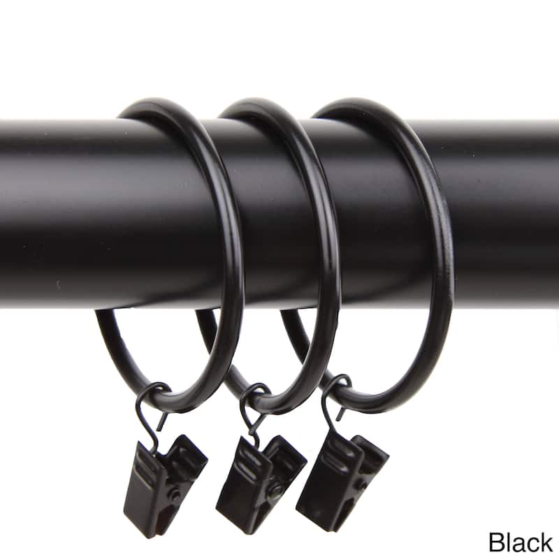 InStyleDesign 2 inch Curtain Rings - Set of 10 - Black