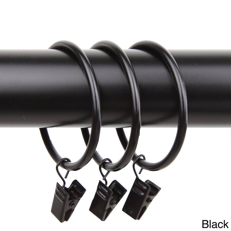InStyleDesign 2 inch Curtain Rings - Set of 10 - Black