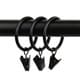preview thumbnail 5 of 4, InStyleDesign 10 Curtain Clip Rings 1-3/8 inch Black
