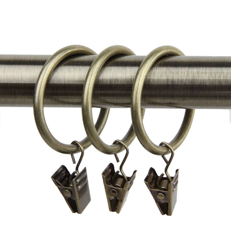 InStyleDesign 10 Curtain Clip Rings 1-3/8 inch - Antique Brass