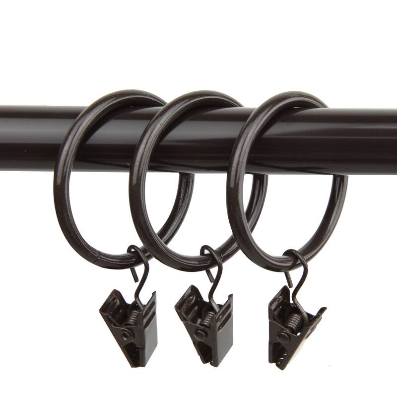 InStyleDesign 10 Curtain Clip Rings 1-3/8 inch - Cocoa