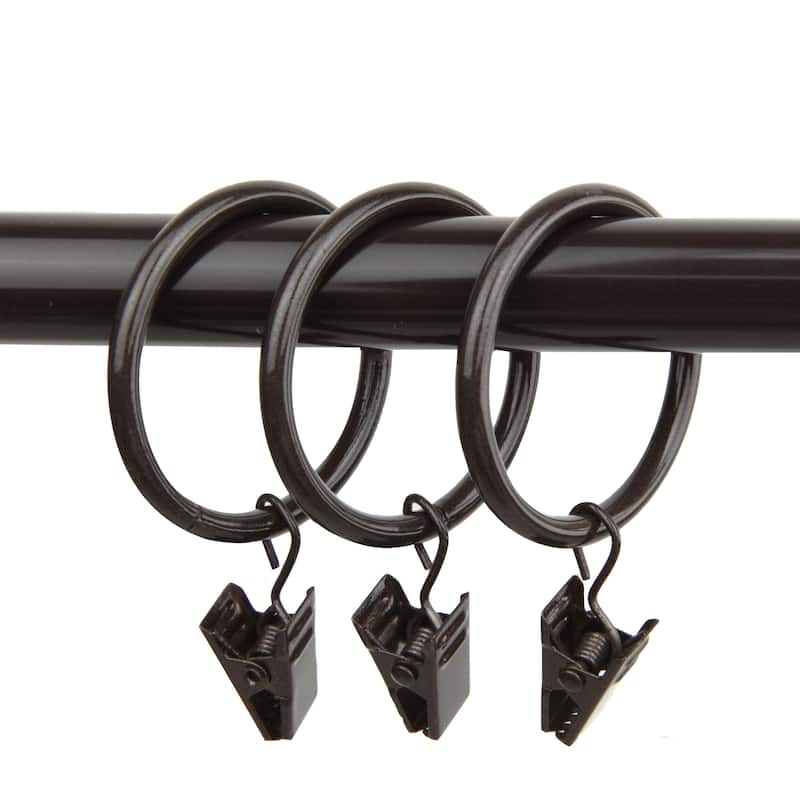 InStyleDesign 10 Curtain Clip Rings 1-3/8 inch - Cocoa