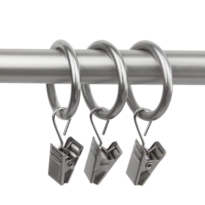 InStyleDesign 10 Curtain Rings 1 inch - n/a - Nickel Finish/Satin/Silver Finish - satin nickel