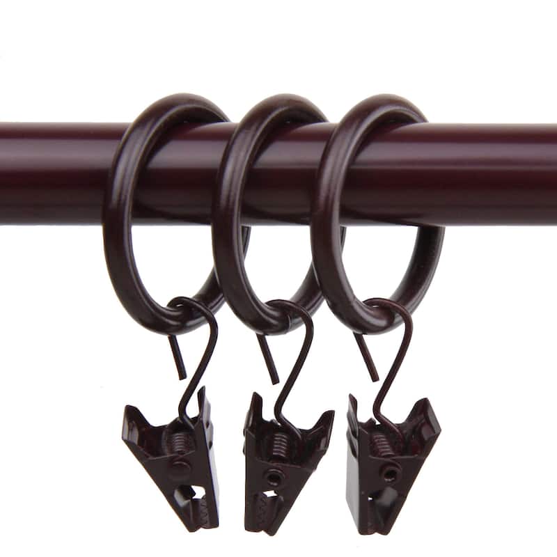 InStyleDesign 10 Curtain Rings 1 inch - n/a - Brown Finish/Mahogany Finish - Mahogany