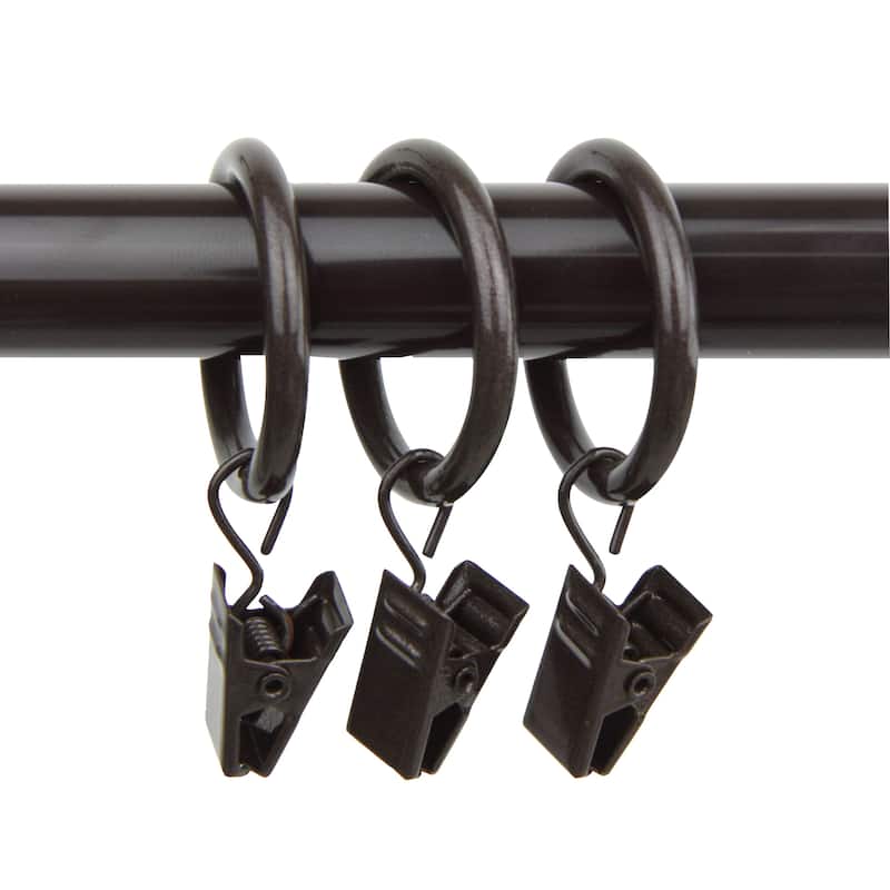 InStyleDesign 10 Curtain Rings 1 inch - n/a - Black Finish - Black