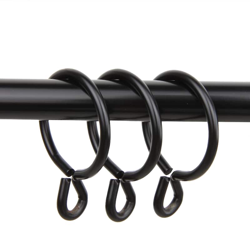 InStyleDesign 10 Curtain Eyelet Rings 1-3/8 inch - n/a - Black Finish - Black
