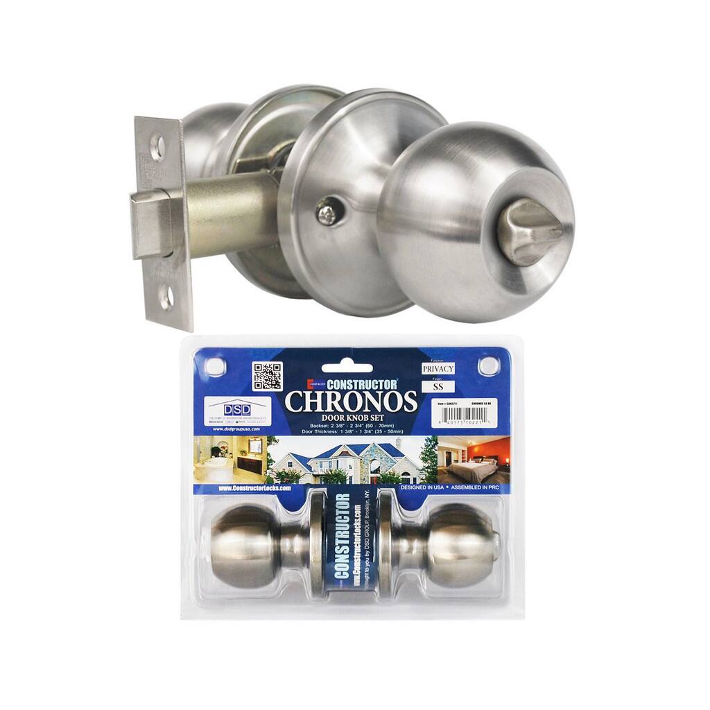 Chronos Privacy Stainless Steel Finish Door Lever Lock Set Knob Handle Set