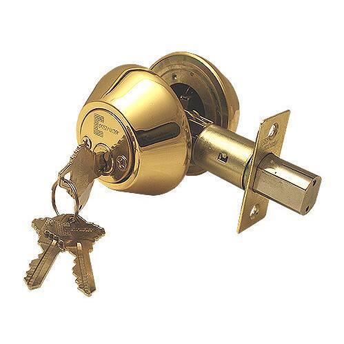 Deadbolt Door Lock Set with Double Cylinder Finish: Polished Brass