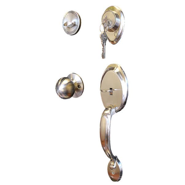 Comfort Entry Lock Set with Door Lever Handle Satin Nickel Finish