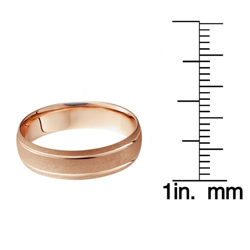 Bliss 14k Gold Men's 6mm Brushed Wedding Band