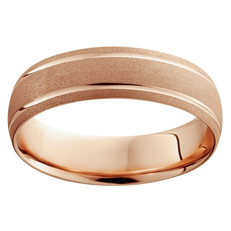 Bliss 14k Gold Men's 6mm Brushed Wedding Band