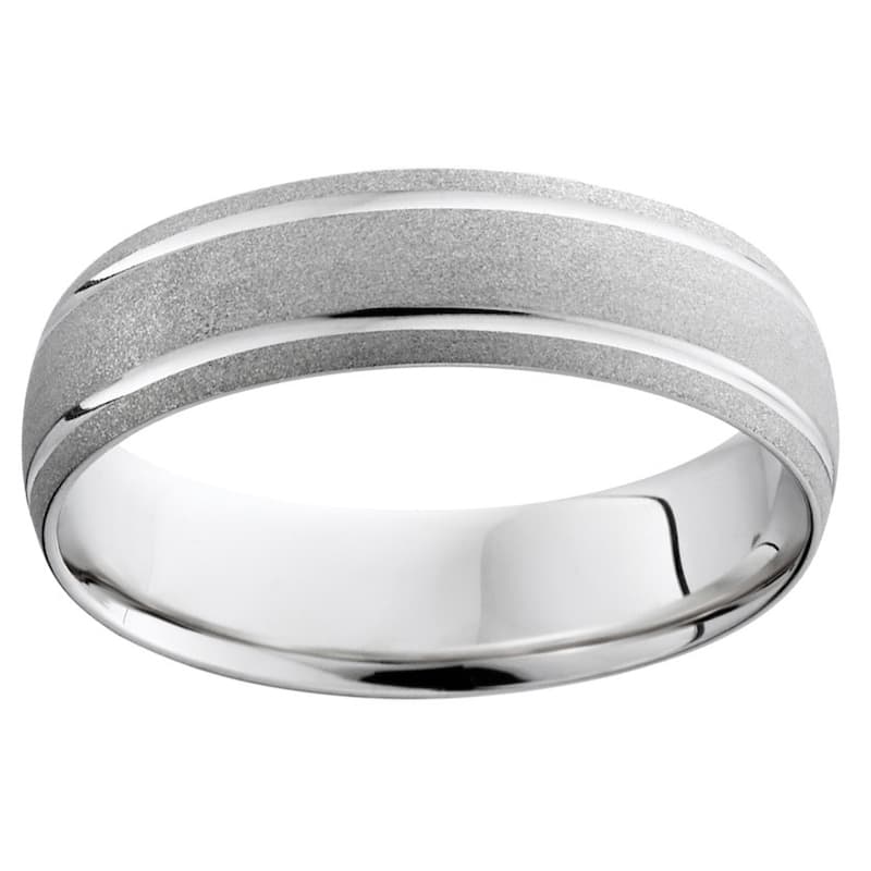 Bliss 14k Gold Men's 6mm Brushed Wedding Band - White, Size 6