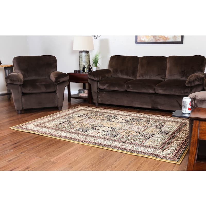 Linon Persian Treasures Bakhtiari Oriental Polypropylene Square Area Rug