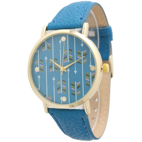 Shop Olivia Pratt Women's Classic Arrow Print Leather Strap Watch ...