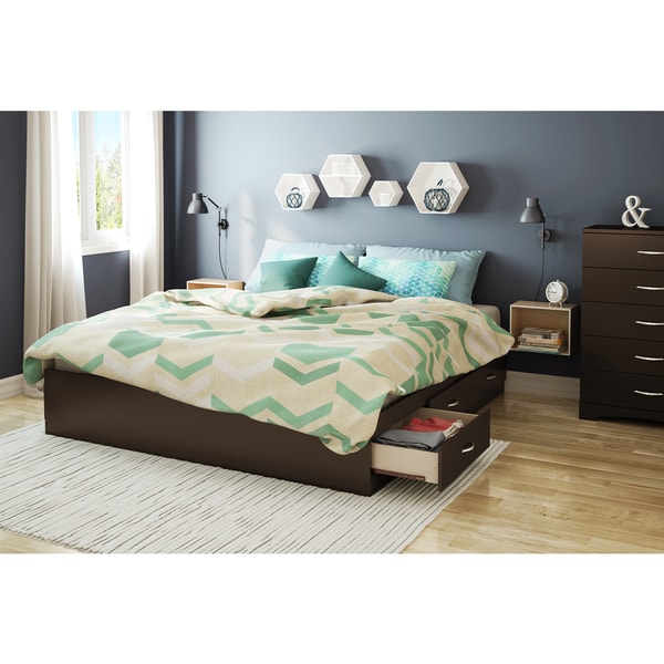 shop south shore step one platform bed with 6 drawers - on sale