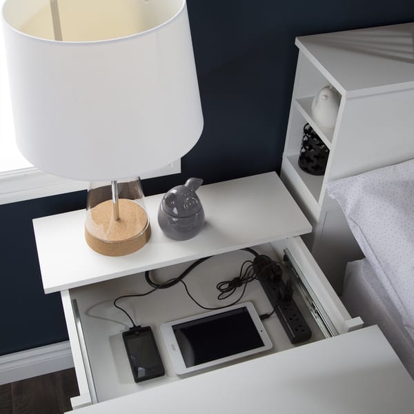 Shop South Shore Vito Nightstand Charging Station Overstock 10373484 Pure White