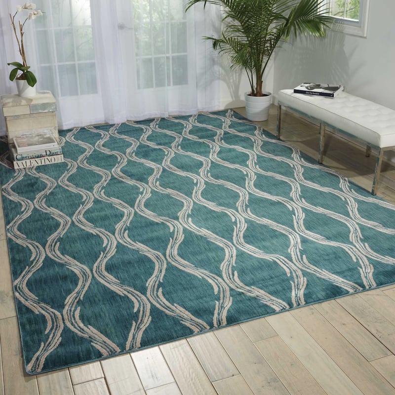 Nourison Tranquility Area Rug - 9'3" x 12'9" - Blue - Rectangle