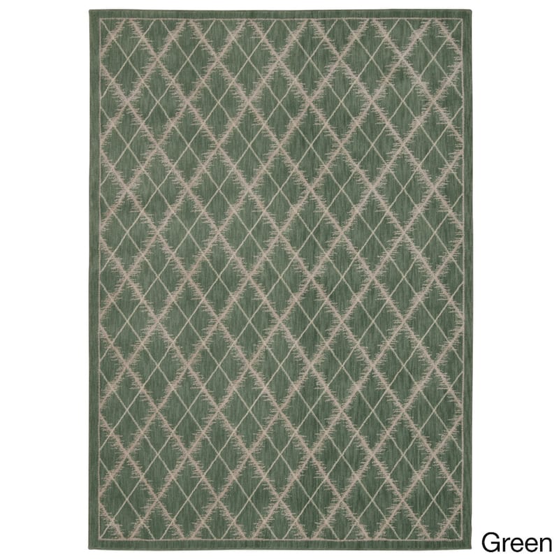 Nourison Tranquility Area Rug - 7'9" x 10'10" - Green - Runner/Rectangle