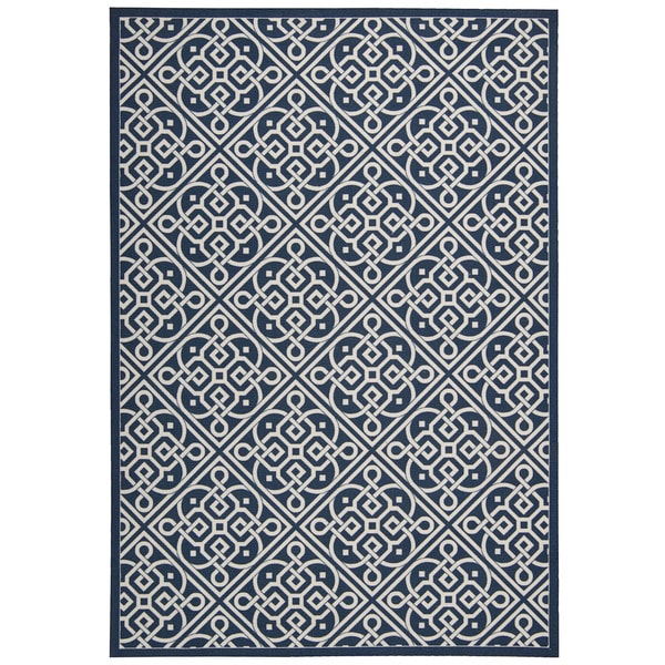 Waverly Sun N' Shade Lace It Up Navy Area Rug by Nourison - 10' x 13'