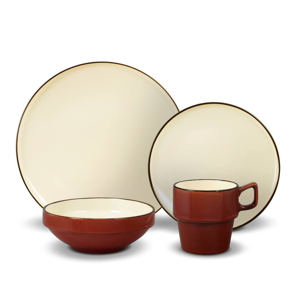 Gourmet Basics by Mikasa Alpine Red 16-piece Dinnerware Set