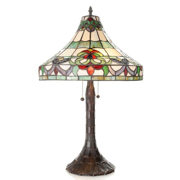 Claire 2-light Tiffany-style 16-inch Pull Chain Table Lamp - Free ...