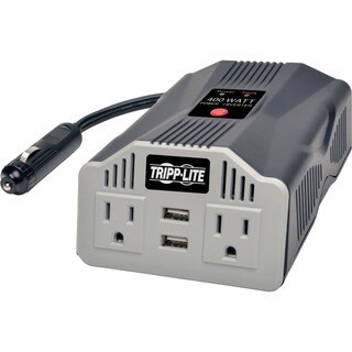 Tripp Lite Ultra-Compact Car Inverter 400W 12V DC to 120V AC 2 UBS Charging Ports 2 Outlets