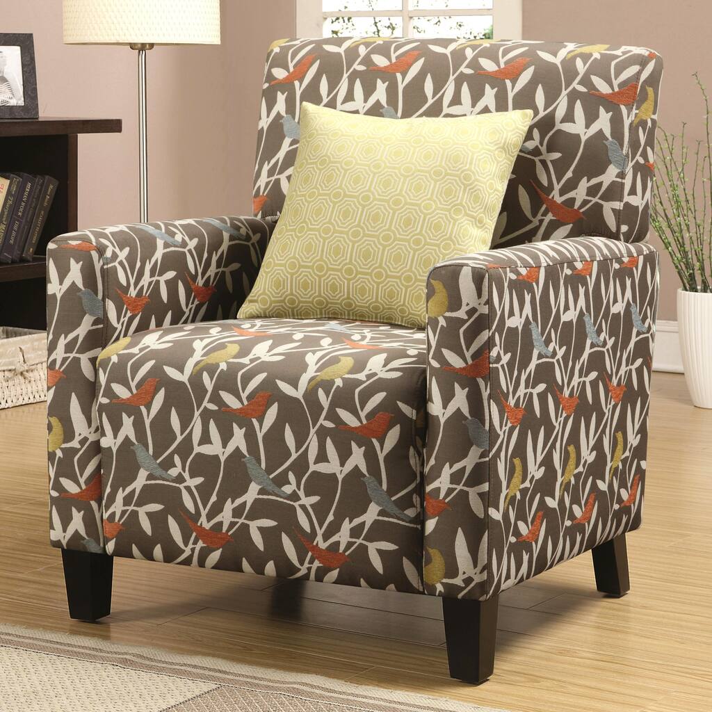 Casual Artistic Multi-Color Bird Design Living Room Accent Chair