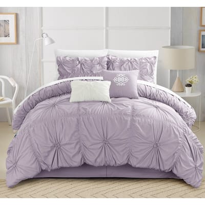 Gracewood Hollow Le Guin Purple Pleated 6-piece Comforter Set