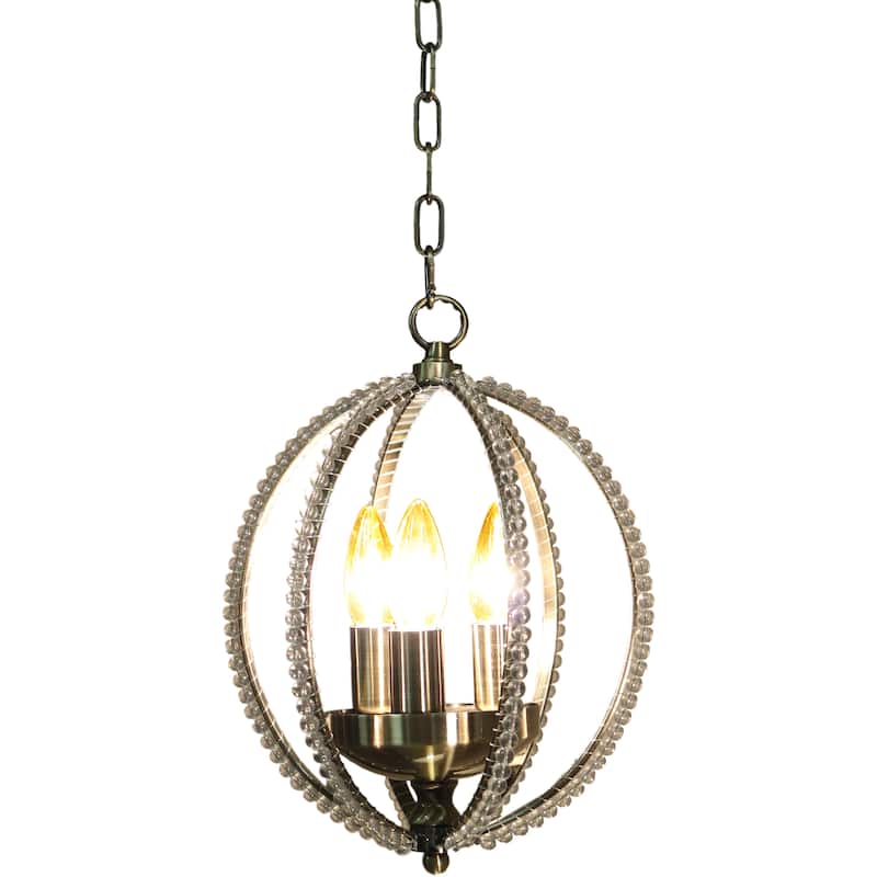 Sophia 3-light Antique 10-inch Crystal Flush Mount