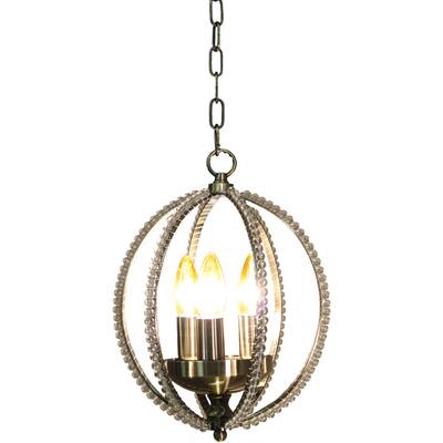 Sophia 3-light Antique 10-inch Crystal Flush Mount