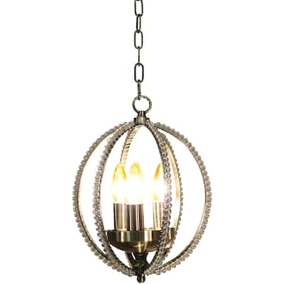 Sophia 3-light Antique 10-inch Crystal Flush Mount