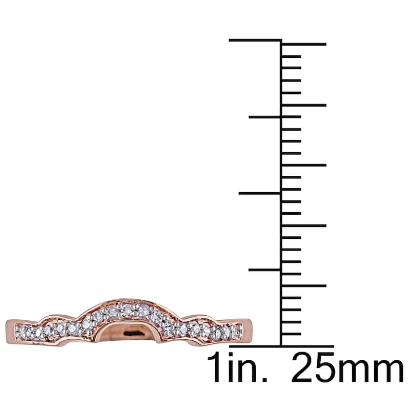 Miadora 10k Rose Gold and 1/10ct TDW Diamond Anniversary-style Stackable Wedding Band - White