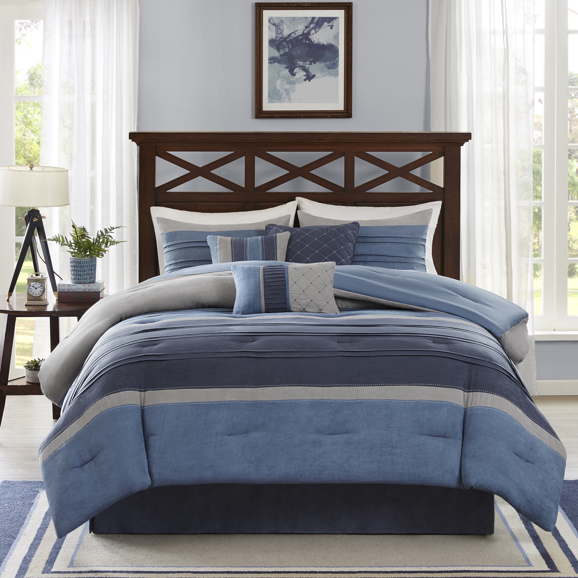 Madison Park Collins 7 Piece Microsuede Comforter Set