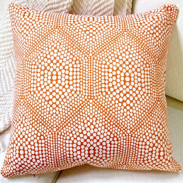 Artisan Pillows 20inch High End Orange Bubbly Modern Geometric Accent
