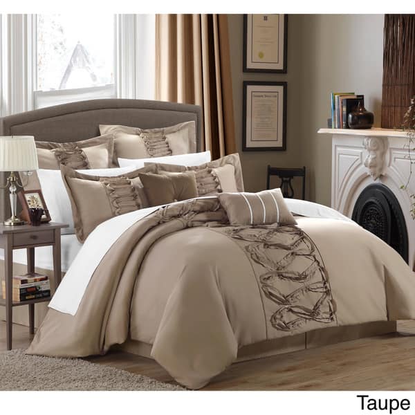 Gracewood Hollow Khadra 8 Piece Ruffled Comforter Set On Sale Overstock 20306433 Taupe King