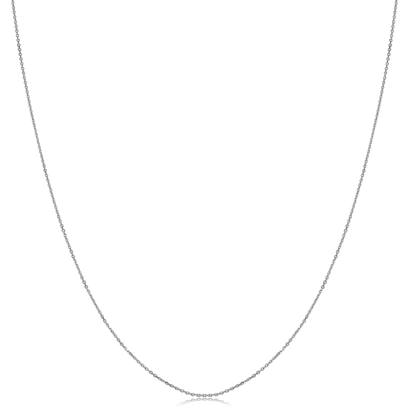 White Gold Diamond-cut Cable Chain (16 - 24 inches)