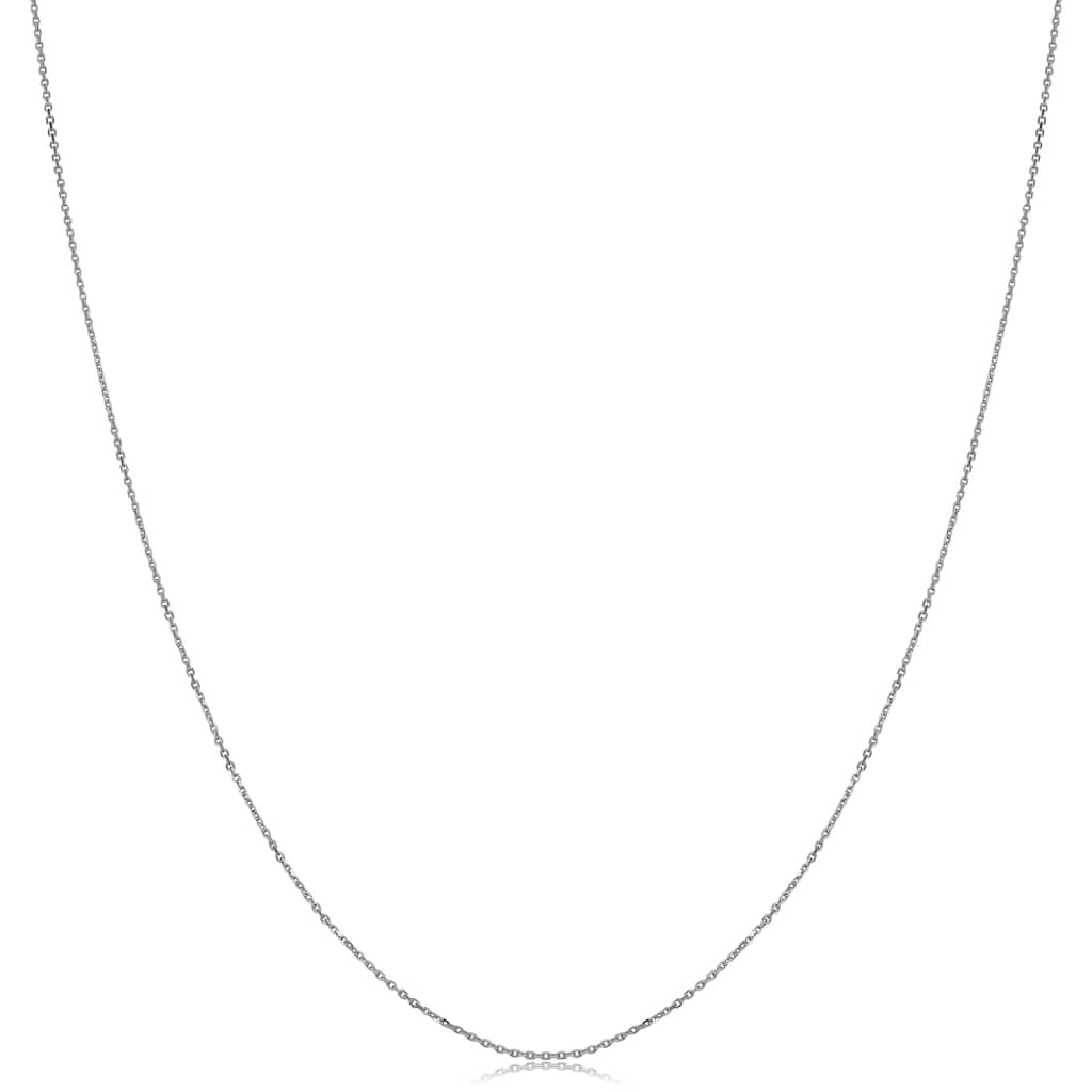 White Gold Diamond-cut Cable Chain (16 - 24 inches)