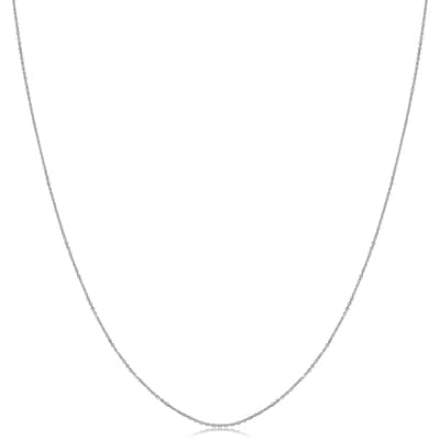 White Gold Diamond-cut Cable Chain (16 - 24 inches)