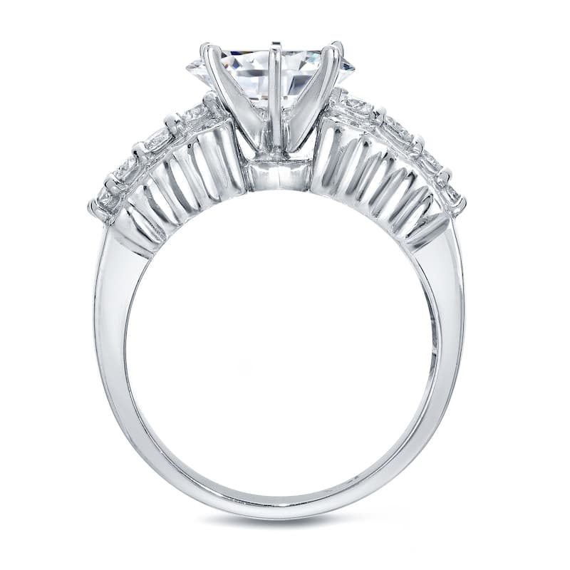 Auriya 2ctw Triple Row Round Diamond Engagement Ring Set 14k Gold Certified