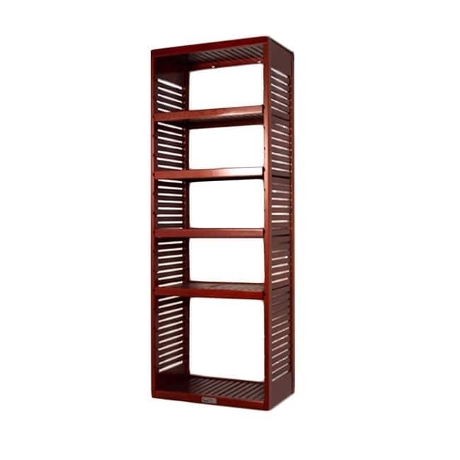 John Louis Home 16-inch Deep Red Mahogany Standalone Tower with Adjustable Shelves