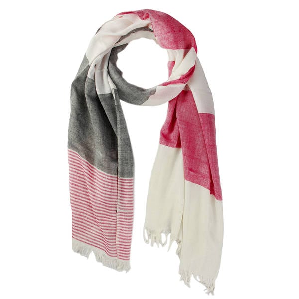 Handmade Saachi Women's Striped Patchwork Scarf (India)