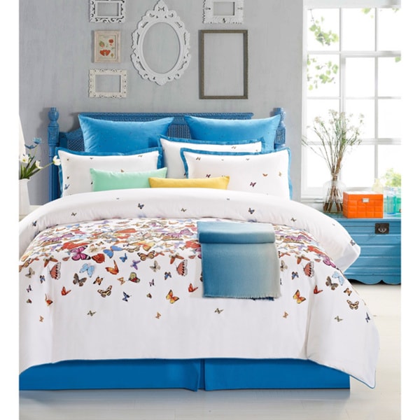 EverRouge Butterfly Cotton 7-piece Duvet Set