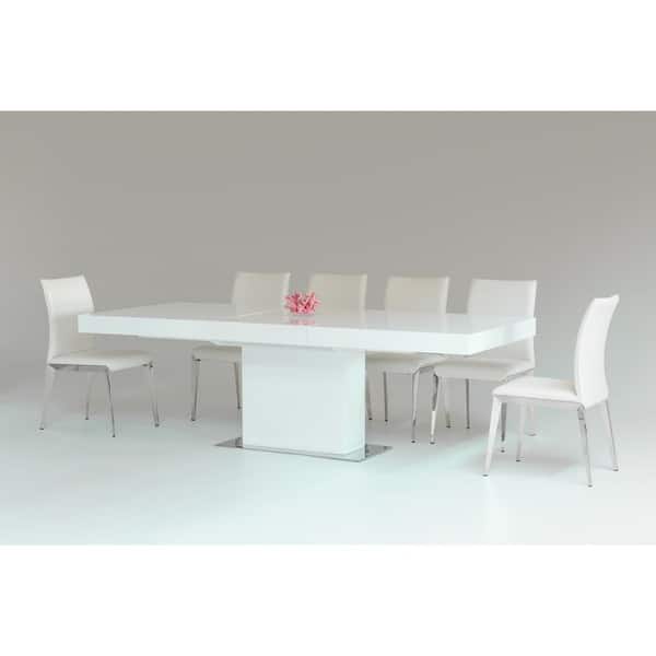 Modrest Durham Modern White Lacquer Extendable Dining Modrest Durham Modern White Lacquer Extendable Dining