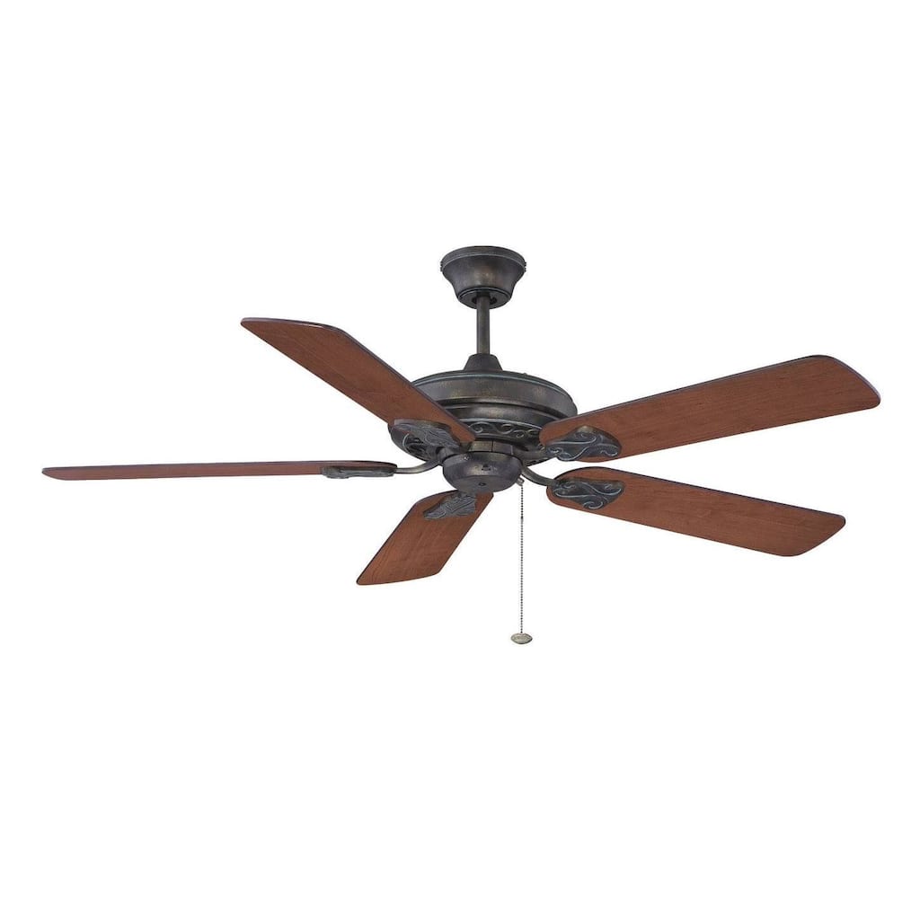 Ellington Majestic 52-inch Ceiling Fan Antique Verde with Gold Finish with Reversible Cherry/ Walnut Blades