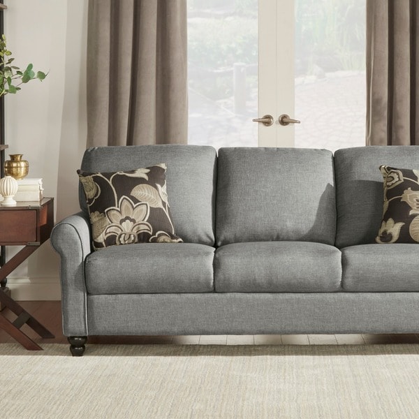 Shop Tribecca Home Dillion Urban Rolled Arm Upholstered Sofa ...